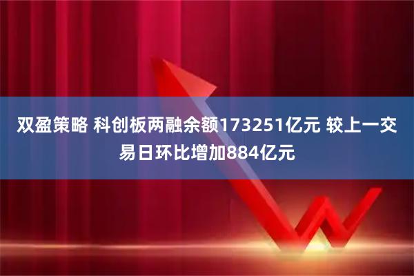 双盈策略 科创板两融余额173251亿元 较上一交易日环比增加884亿元