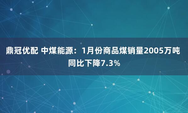 鼎冠优配 中煤能源：1月份商品煤销量2005万吨 同比下降7.3%
