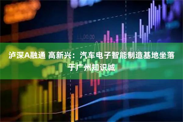 泸深A融通 高新兴：汽车电子智能制造基地坐落于广州知识城